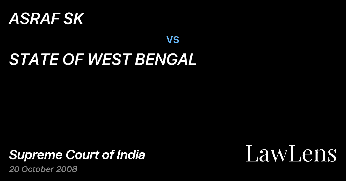 Preview image for ASRAF SK vs. STATE OF WEST BENGAL