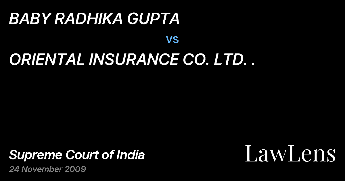 Preview image for BABY RADHIKA GUPTA vs. ORIENTAL INSURANCE CO. LTD. .