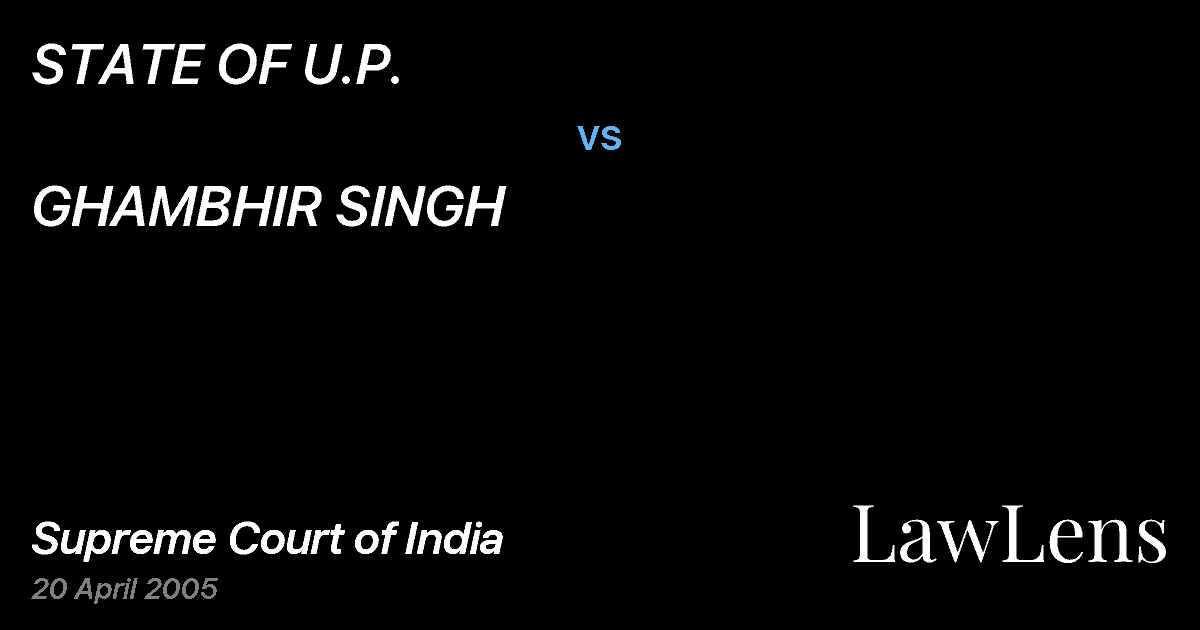 Preview image for STATE OF U.P. vs. GHAMBHIR SINGH