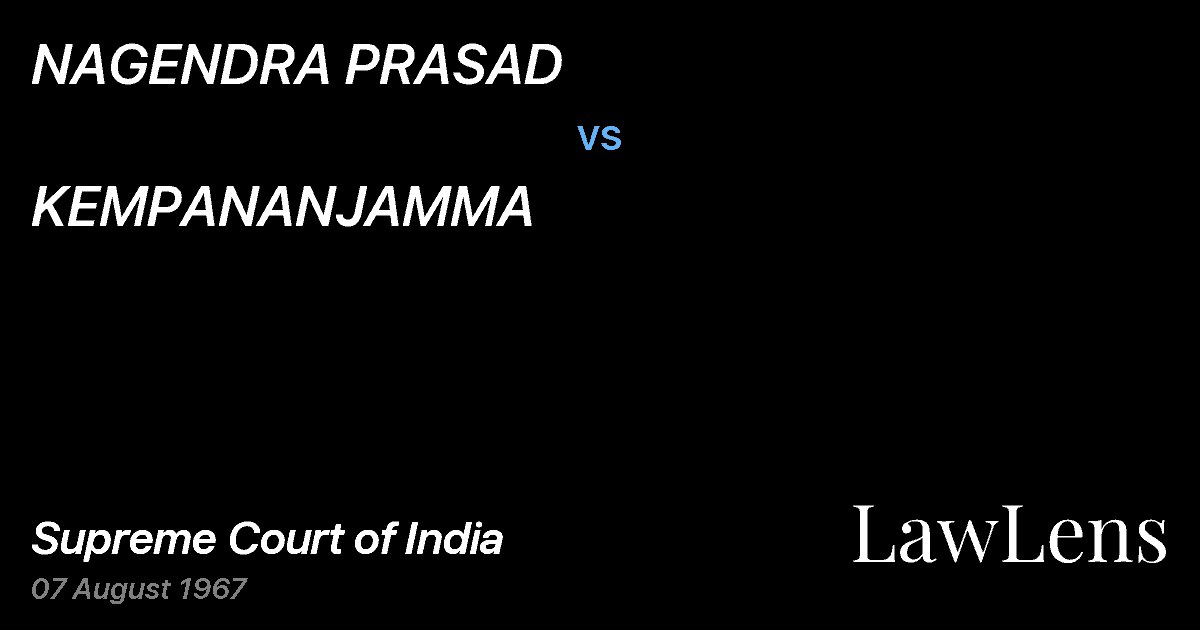 Preview image for NAGENDRA PRASAD vs. KEMPANANJAMMA