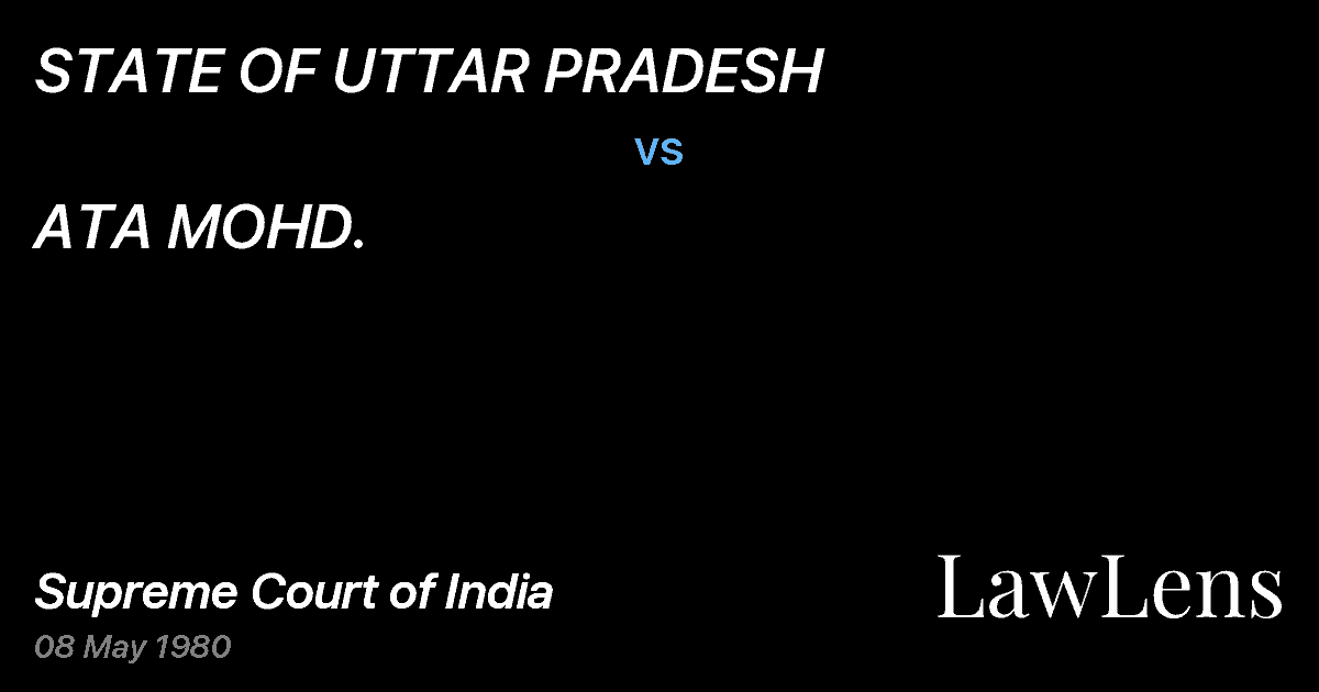 Preview image for STATE OF UTTAR PRADESH vs. ATA MOHD.
