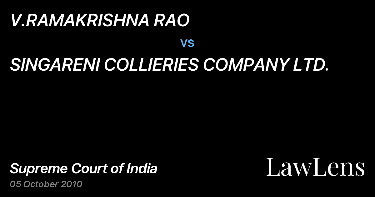 Preview image for V.RAMAKRISHNA RAO vs. SINGARENI COLLIERIES COMPANY LTD.