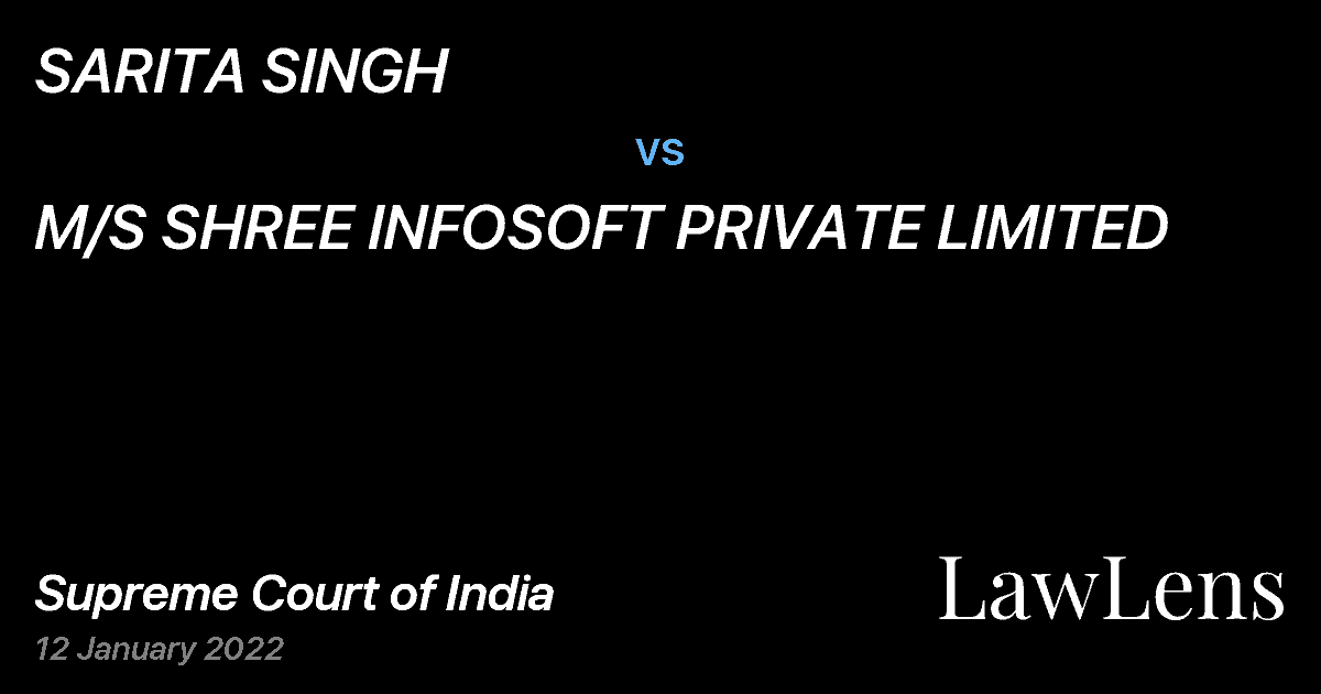 Preview image for SARITA SINGH vs. M/S SHREE INFOSOFT PRIVATE LIMITED