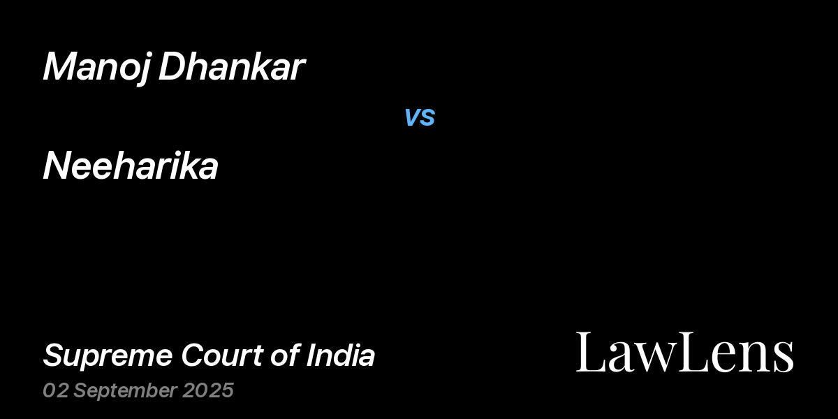 Preview image for Manoj Dhankar vs. Neeharika
