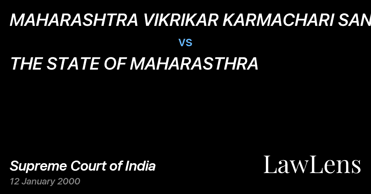 Preview image for MAHARASHTRA VIKRIKAR KARMACHARI SANGATAN vs. THE STATE OF MAHARASTHRA