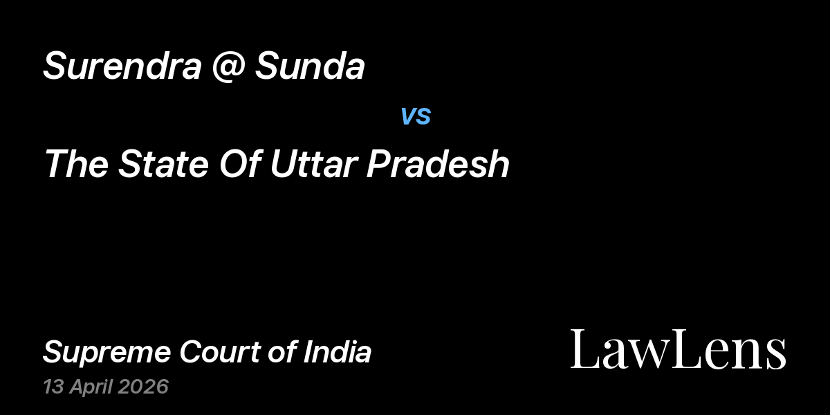 Preview image for Surendra @ Sunda vs. The State Of Uttar Pradesh