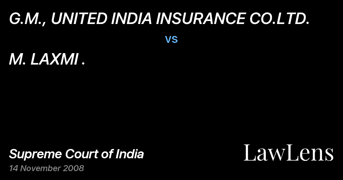 Preview image for G.M., UNITED INDIA INSURANCE CO.LTD. vs. M. LAXMI .