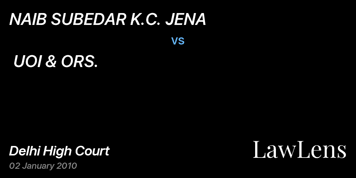 Preview image for NAIB SUBEDAR K.C. JENA  vs.  UOI & ORS.