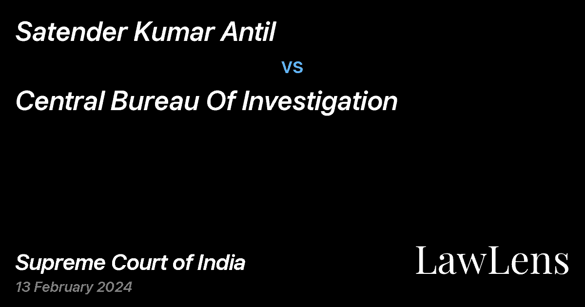 Preview image for Satender Kumar Antil vs. Central Bureau Of Investigation