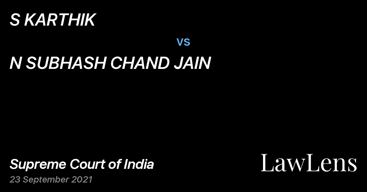 Preview image for S KARTHIK vs. N SUBHASH CHAND JAIN