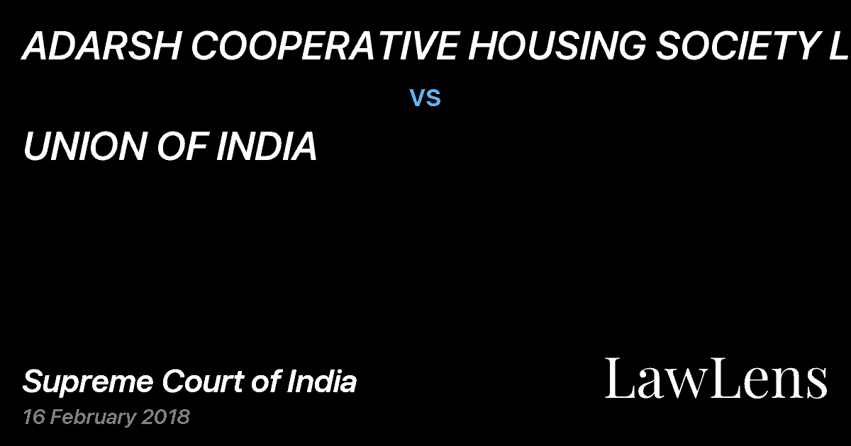 Preview image for ADARSH COOPERATIVE HOUSING SOCIETY LTD vs. UNION OF INDIA