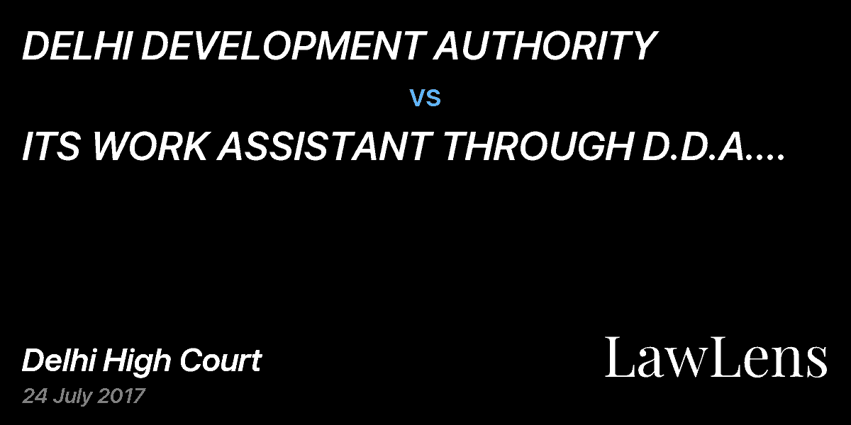 Preview image for DELHI DEVELOPMENT AUTHORITY  vs.  ITS WORK ASSISTANT THROUGH D.D.A. MAZDOOR UNION