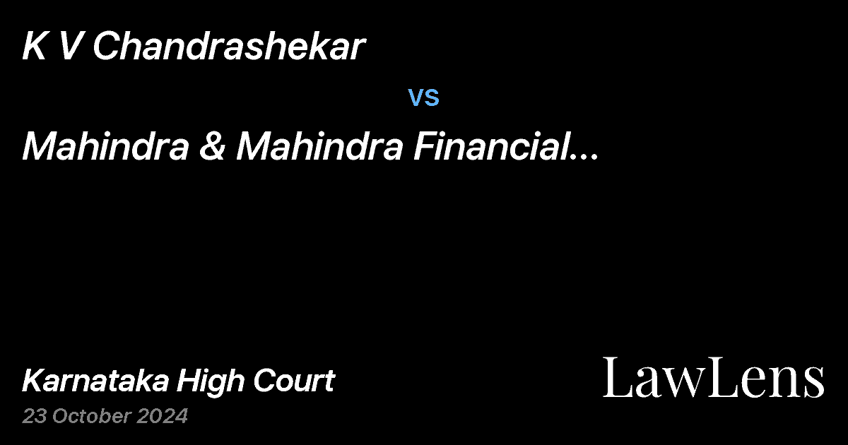 Preview image for MAHINDRA & MAHINDRA FINANCIAL SERVICES LTD vs. K V CHANDRASHEKAR