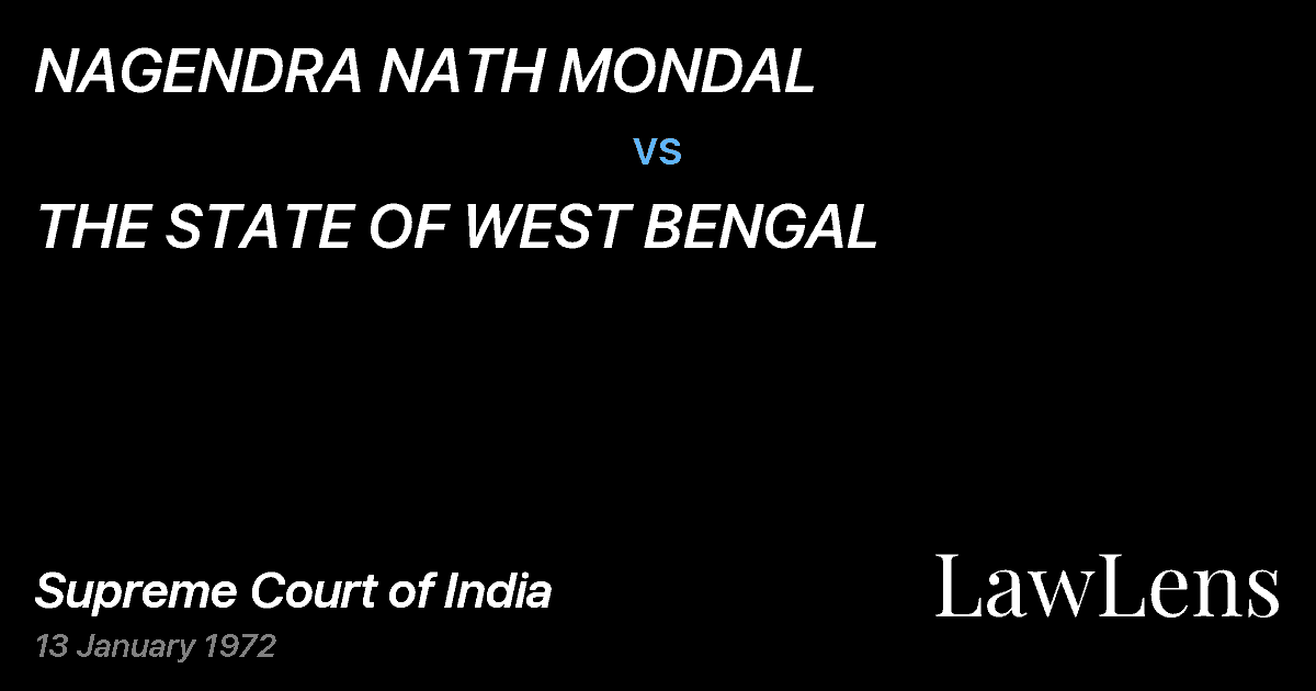 Preview image for NAGENDRA NATH MONDAL vs. THE STATE OF WEST BENGAL