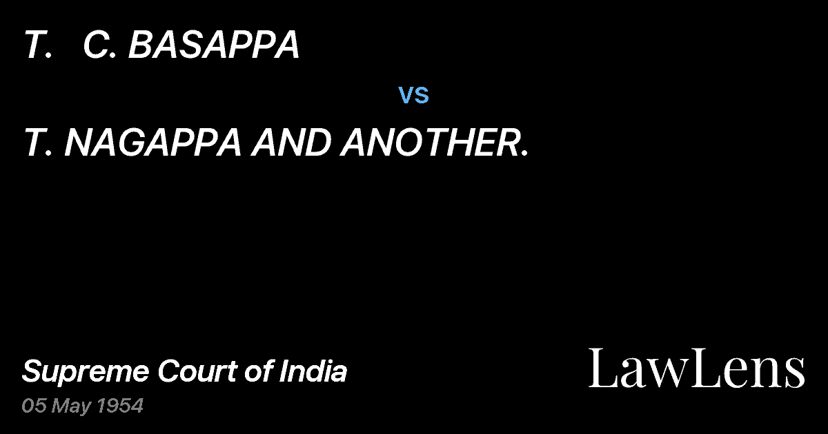 Preview image for T.   C. BASAPPA vs. T. NAGAPPA AND ANOTHER.