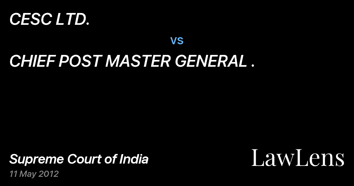 Preview image for CESC LTD. vs. CHIEF POST MASTER GENERAL .