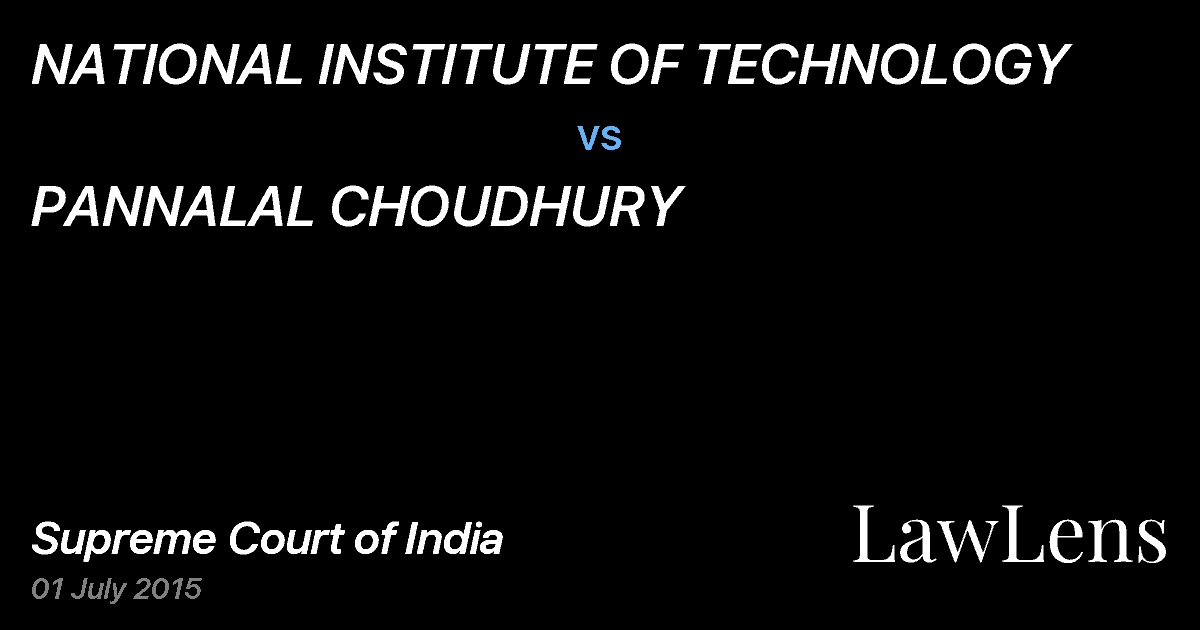 Preview image for NATIONAL INSTITUTE OF TECHNOLOGY vs. PANNALAL CHOUDHURY