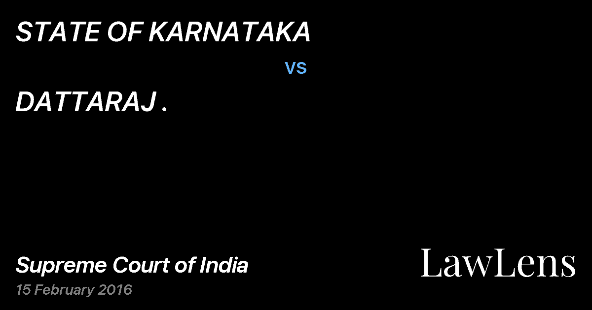 Preview image for STATE OF KARNATAKA vs. DATTARAJ .