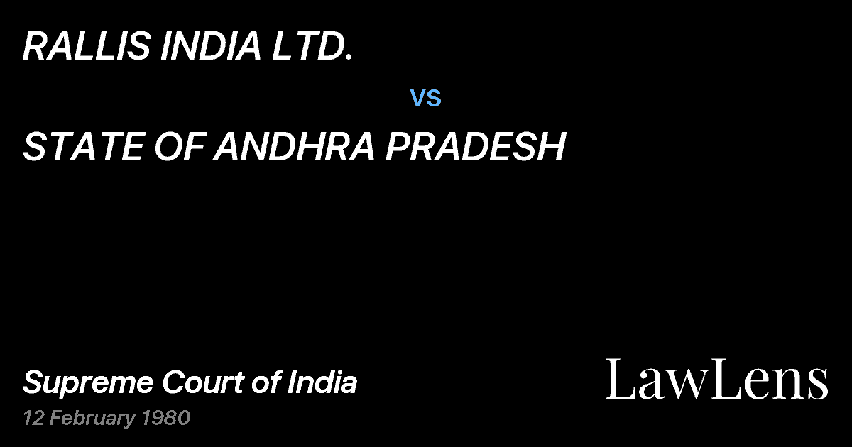 Preview image for RALLIS INDIA LTD. vs. STATE OF ANDHRA PRADESH