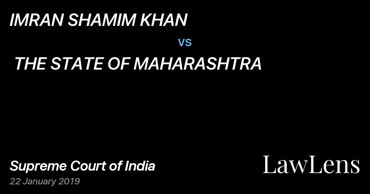 Preview image for IMRAN SHAMIM KHAN  vs.  THE STATE OF MAHARASHTRA