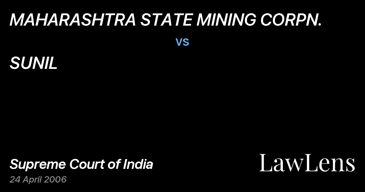 Preview image for MAHARASHTRA STATE MINING CORPN. vs. SUNIL