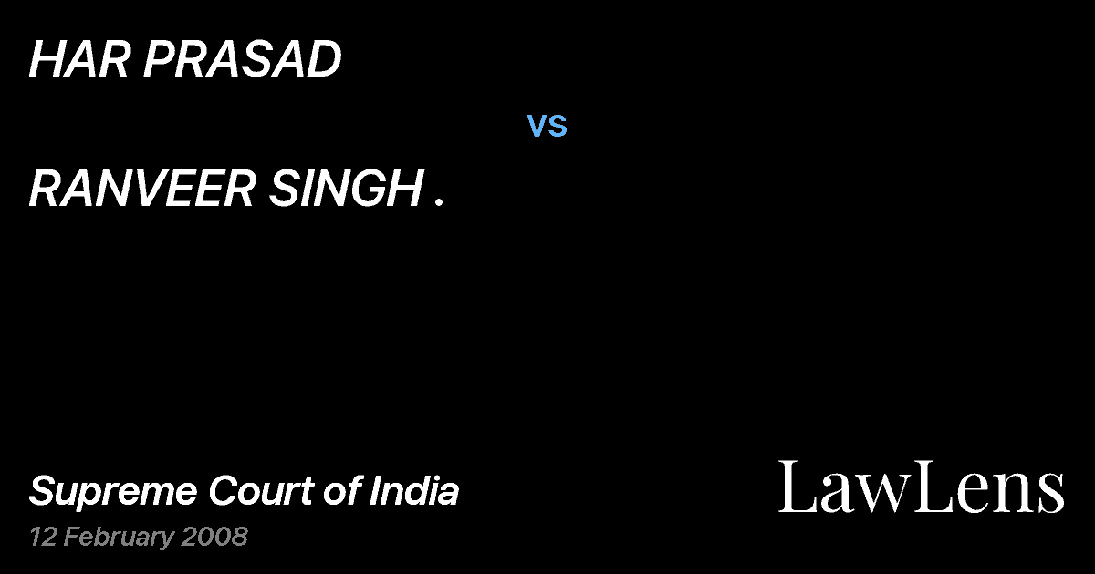 Preview image for HAR PRASAD vs. RANVEER SINGH .
