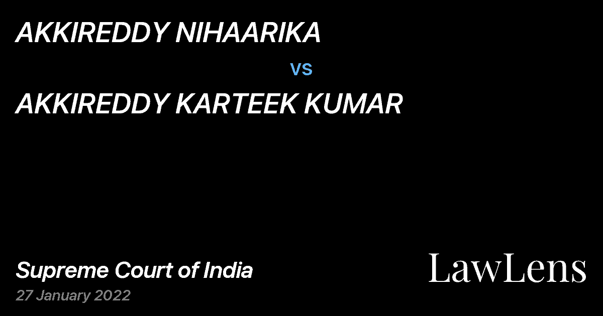Preview image for AKKIREDDY NIHAARIKA vs. AKKIREDDY KARTEEK KUMAR