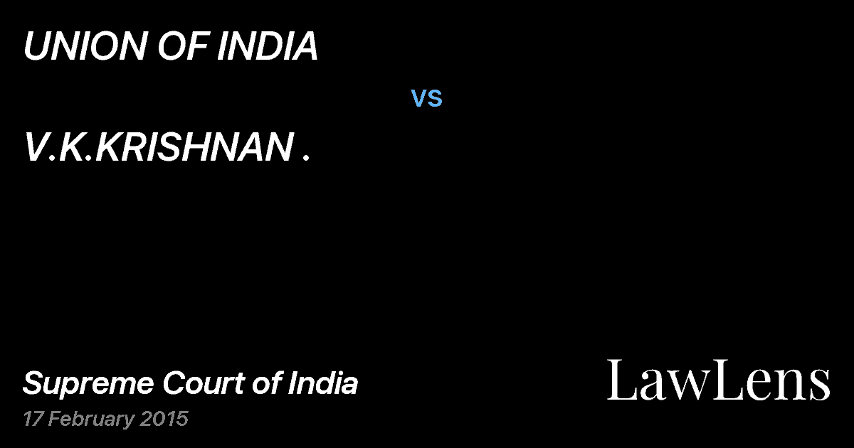 Preview image for UNION OF INDIA vs. V.K.KRISHNAN .
