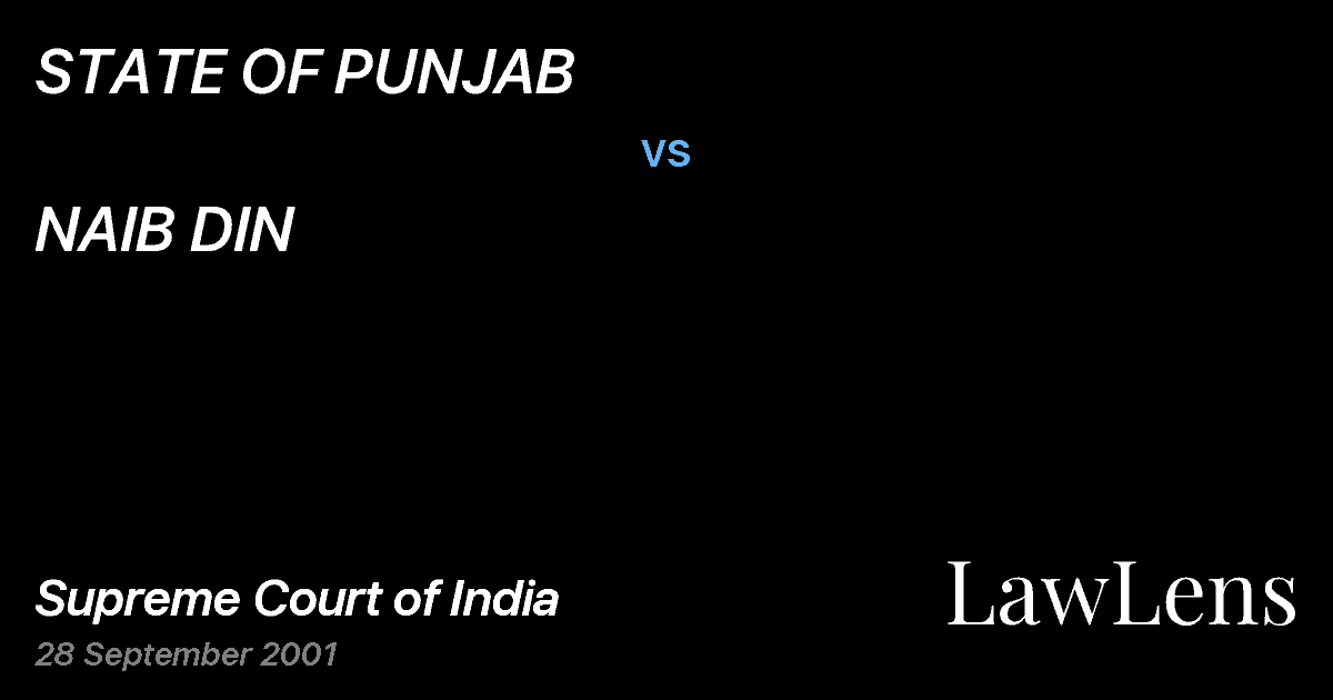 Preview image for STATE OF PUNJAB vs. NAIB DIN