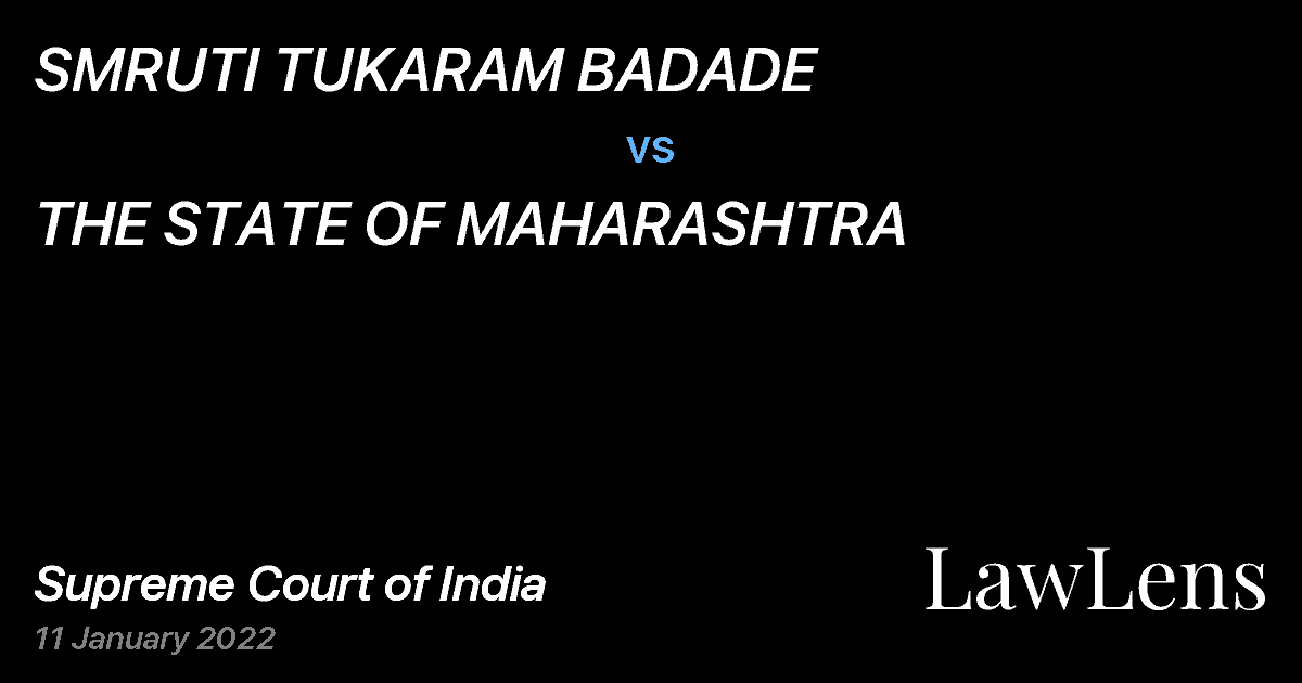 Preview image for SMRUTI TUKARAM BADADE vs. THE STATE OF MAHARASHTRA