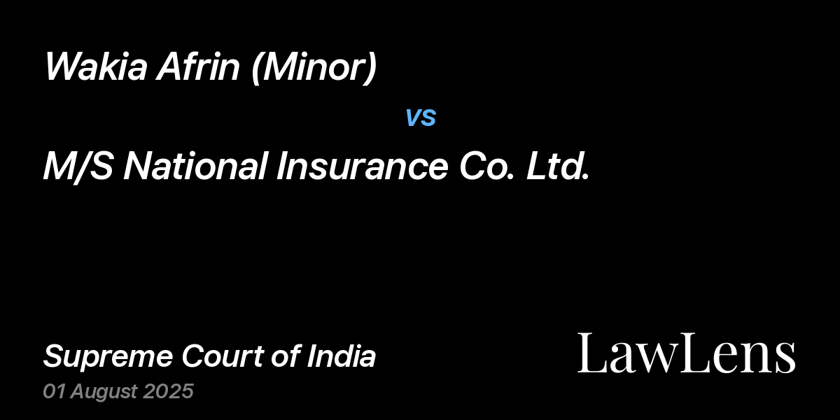 Preview image for Wakia Afrin (Minor) vs. M/S National Insurance Co. Ltd.