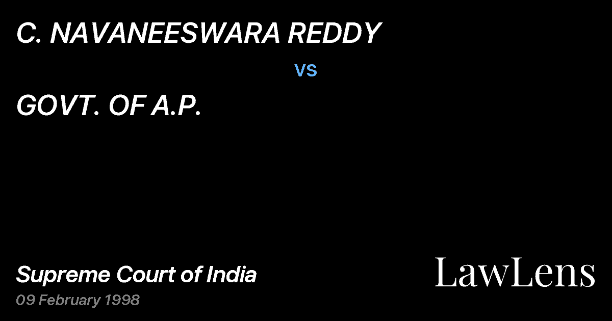 Preview image for C. NAVANEESWARA REDDY vs. GOVT. OF A.P.