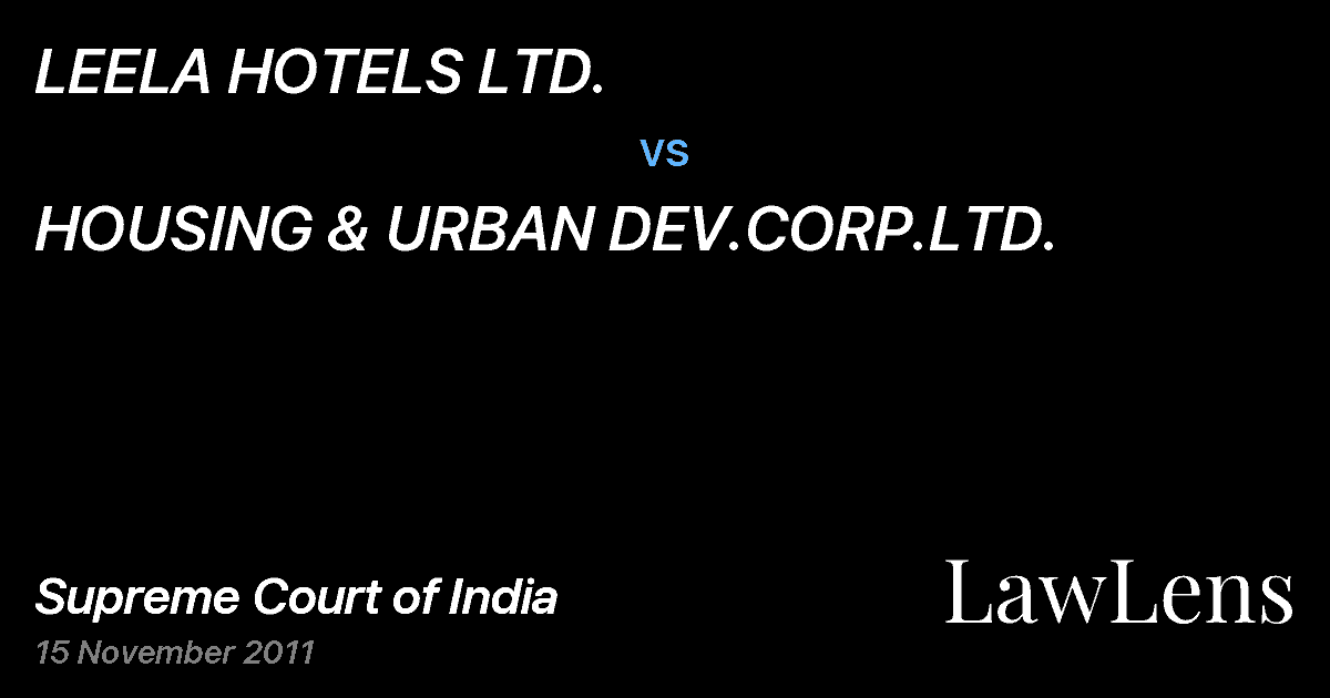 Preview image for LEELA HOTELS LTD. vs. HOUSING & URBAN DEV.CORP.LTD.