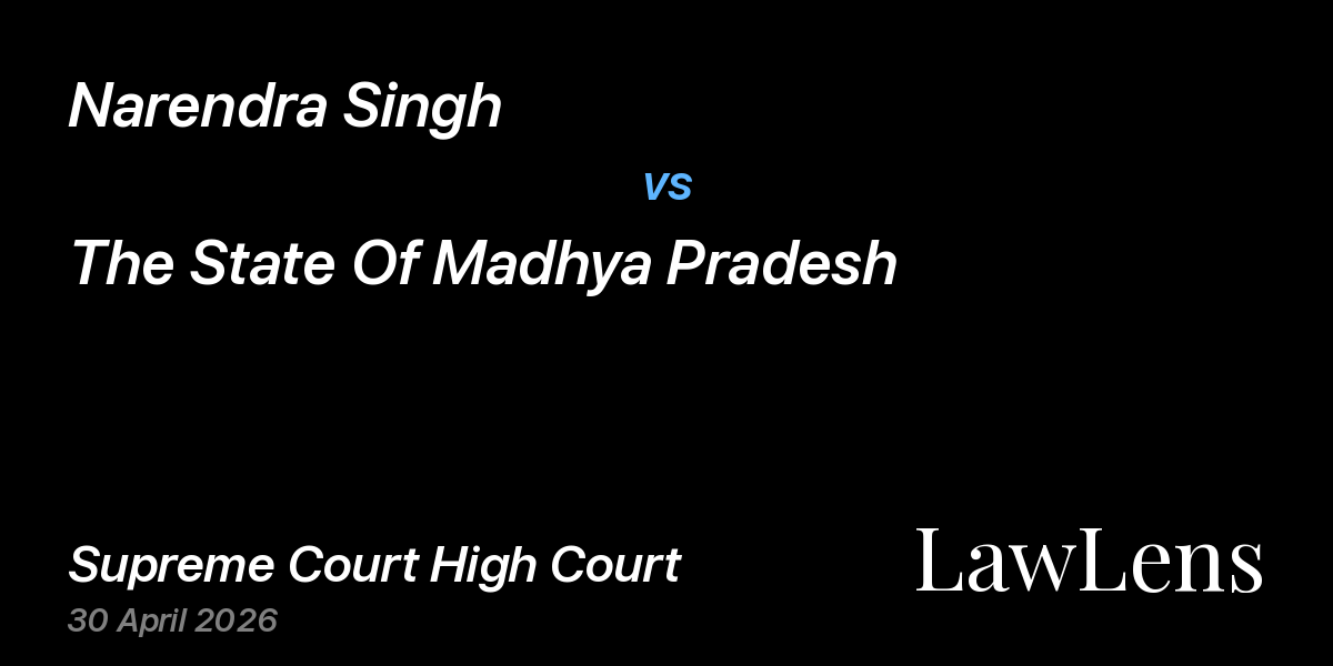Preview image for Narendra Singh vs. The State Of Madhya Pradesh