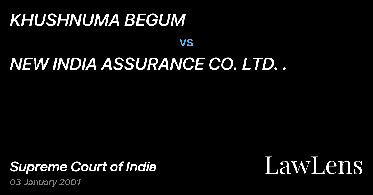 Preview image for KHUSHNUMA BEGUM vs. NEW INDIA ASSURANCE CO. LTD. .
