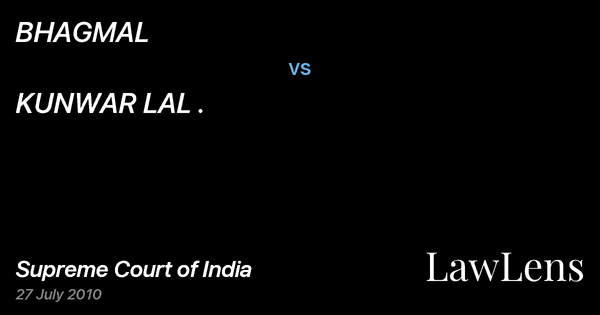 Preview image for BHAGMAL vs. KUNWAR LAL .