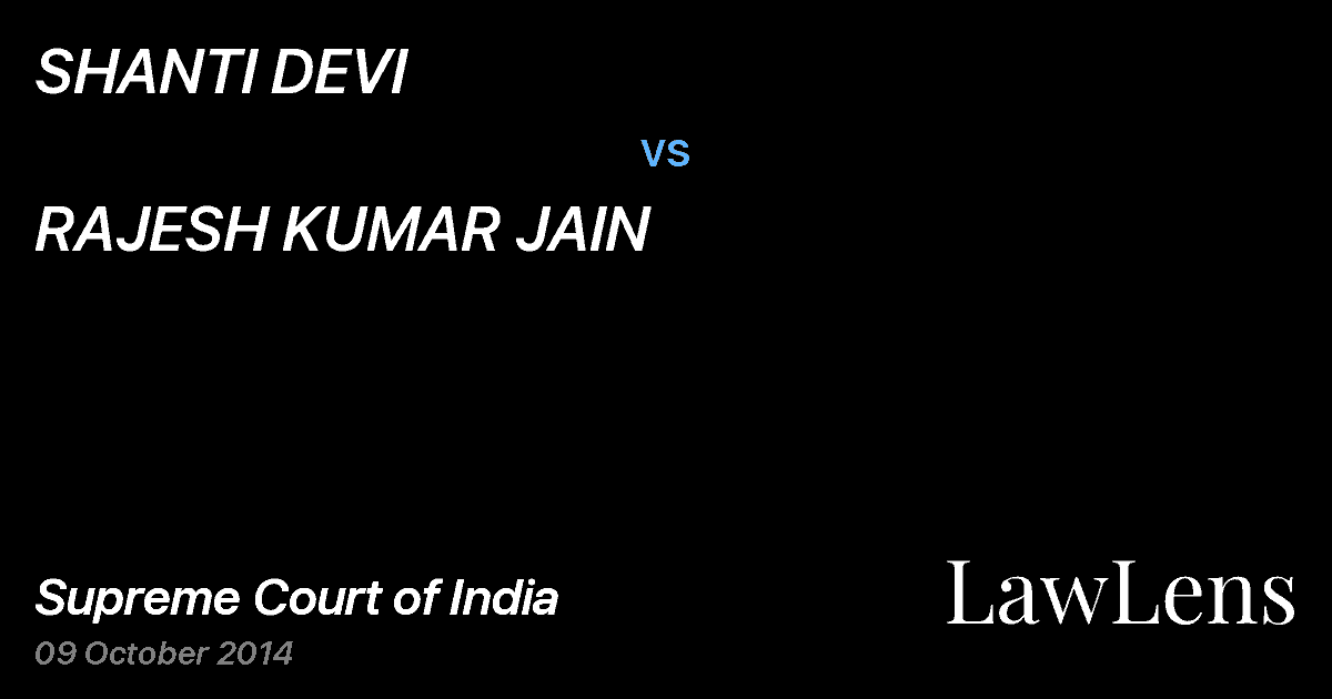 Preview image for SHANTI DEVI vs. RAJESH KUMAR JAIN