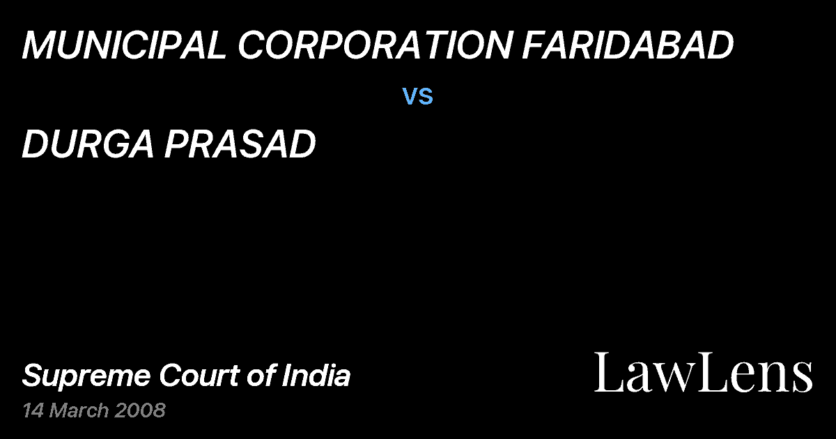 Preview image for MUNICIPAL CORPORATION FARIDABAD vs. DURGA PRASAD