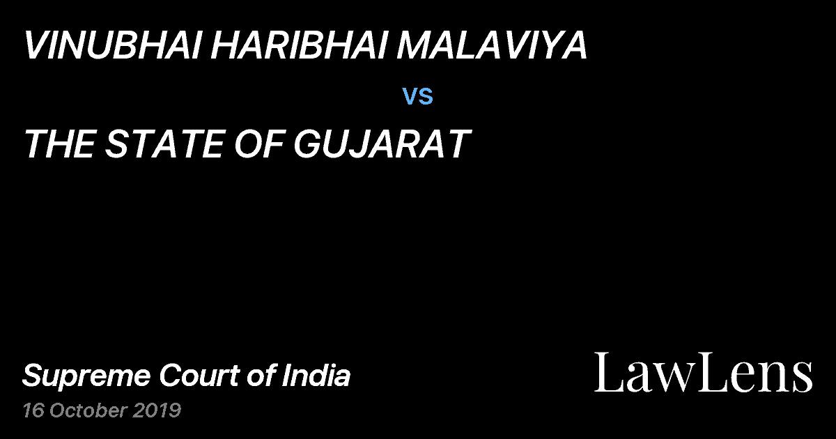 Preview image for VINUBHAI HARIBHAI MALAVIYA vs. THE STATE OF GUJARAT
