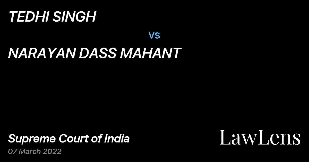 Preview image for TEDHI SINGH vs. NARAYAN DASS MAHANT