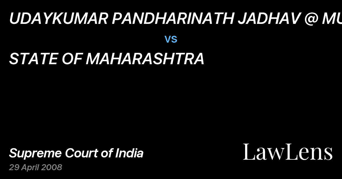 Preview image for UDAYKUMAR PANDHARINATH JADHAV @ MUNNA vs. STATE OF MAHARASHTRA