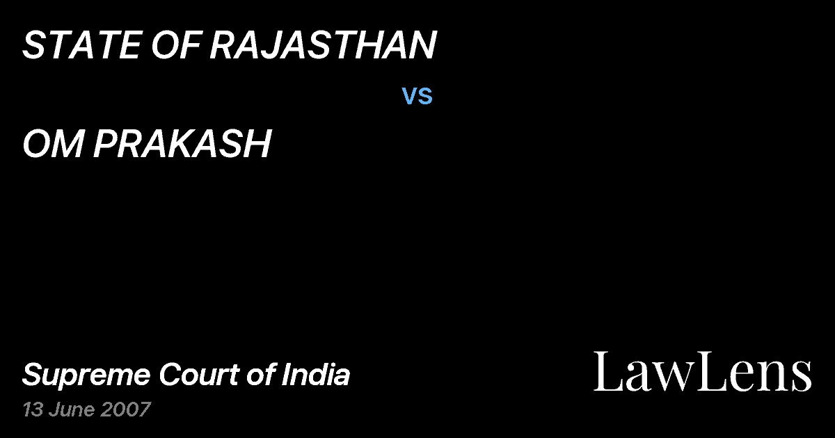 Preview image for STATE OF RAJASTHAN vs. OM PRAKASH