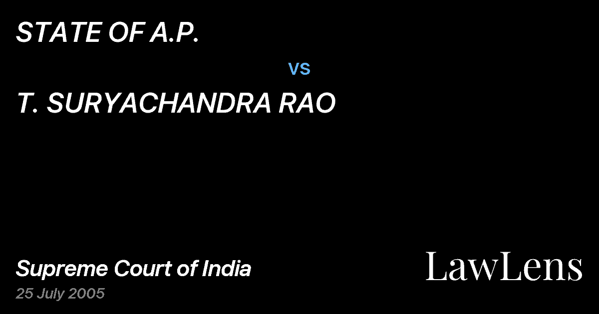 Preview image for STATE OF A.P. vs. T. SURYACHANDRA RAO