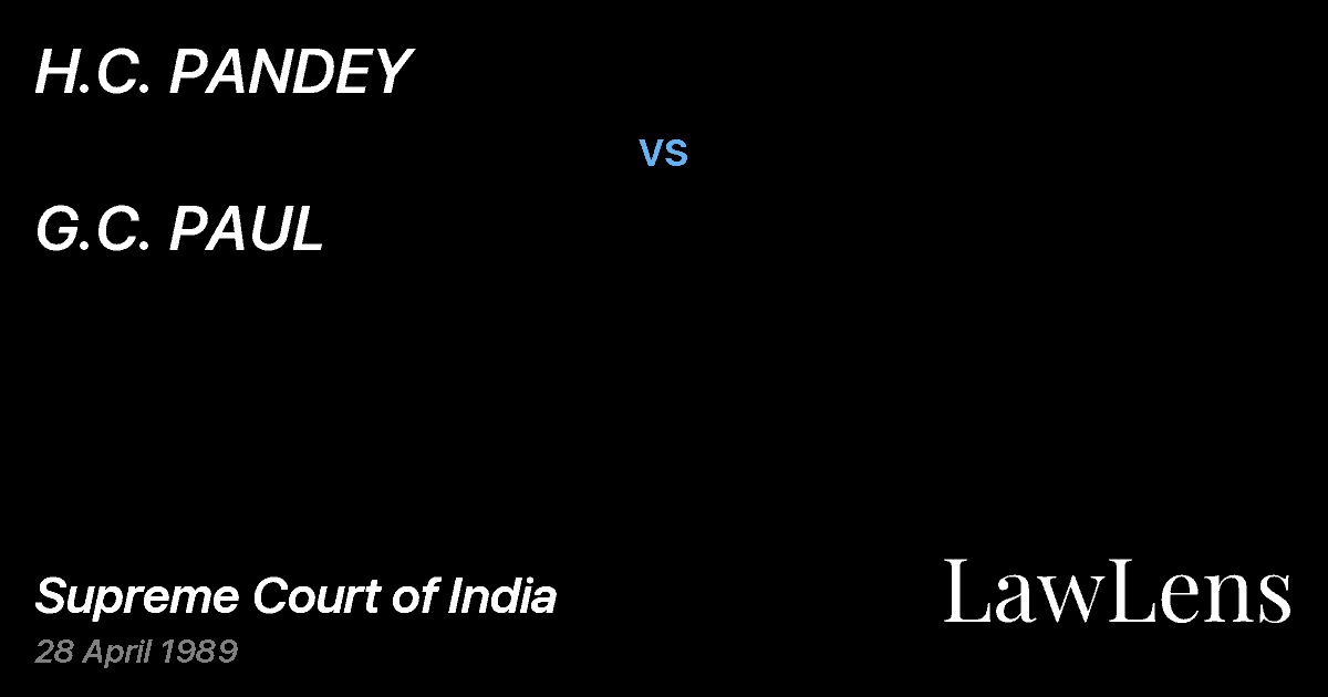 Preview image for H.C. PANDEY vs. G.C. PAUL