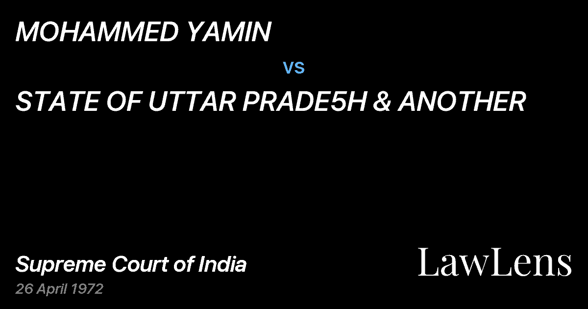Preview image for MOHAMMED YAMIN vs. STATE OF UTTAR PRADE5H & ANOTHER