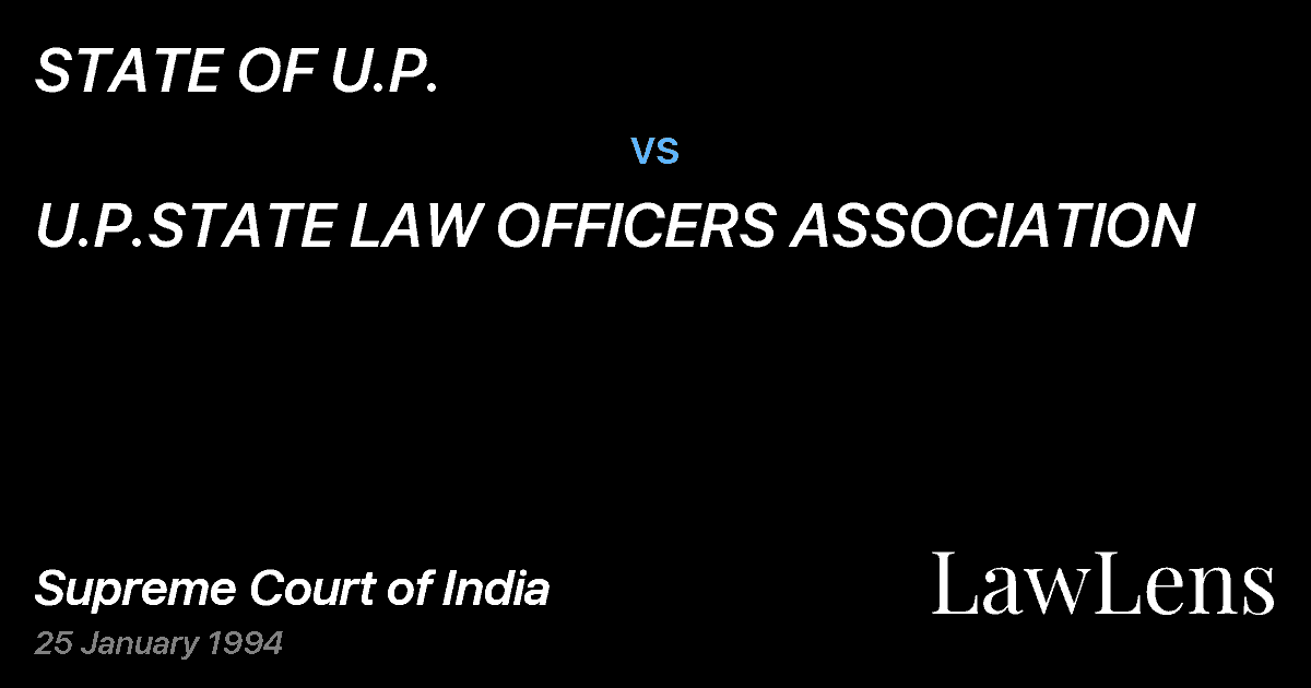 Preview image for STATE OF U.P. vs. U.P.STATE LAW OFFICERS ASSOCIATION