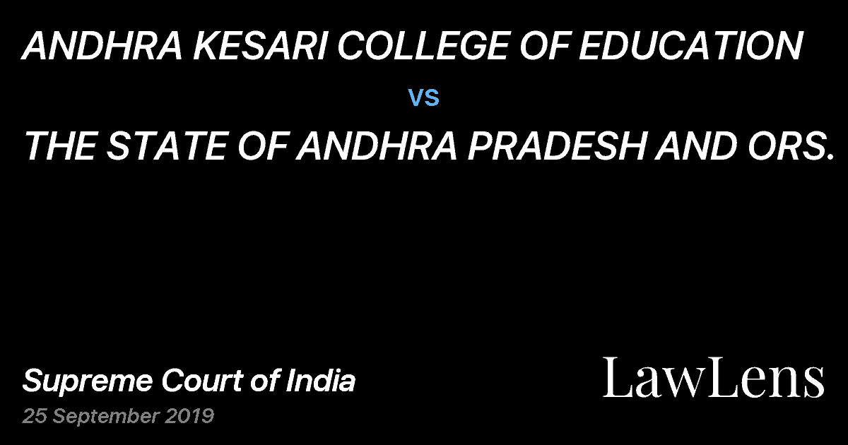 Preview image for ANDHRA KESARI COLLEGE OF EDUCATION vs. THE STATE OF ANDHRA PRADESH AND ORS.