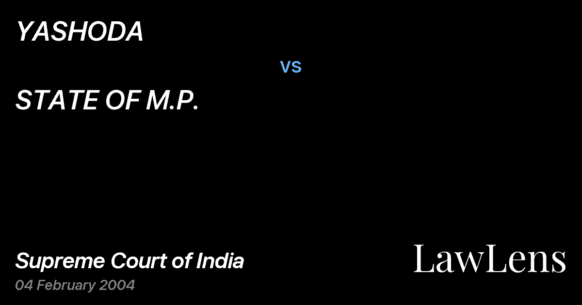 Preview image for YASHODA vs. STATE OF M.P.