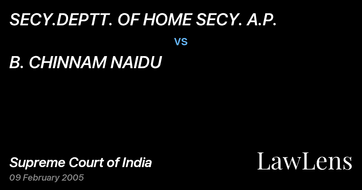 Preview image for SECY.DEPTT. OF HOME SECY. A.P. vs. B. CHINNAM NAIDU