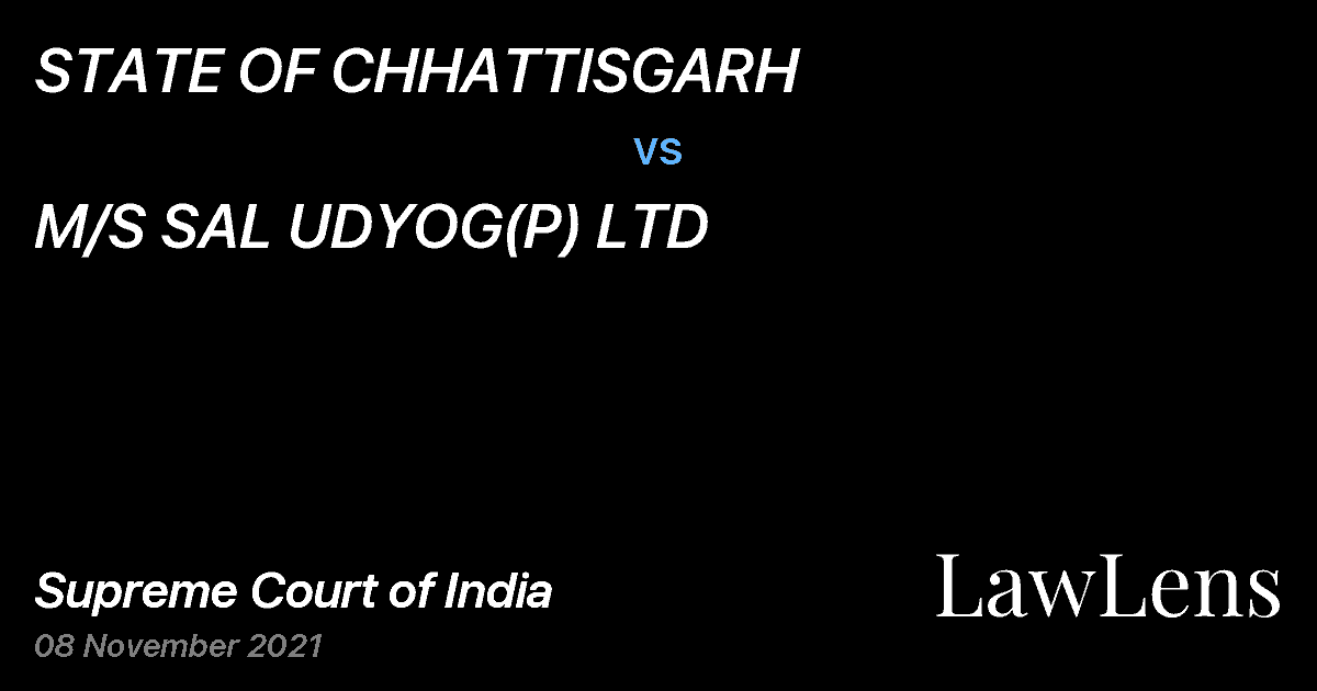 Preview image for STATE OF CHHATTISGARH vs. M/S SAL UDYOG(P) LTD